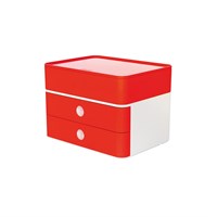 ALLISON kutija s 2 ladice  + kutija za pribor crvena s bijelom