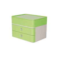ALLISON kutija s 2 ladice  + kutija za pribor  zelena s bijelom