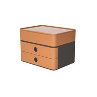 ALLISON kutija s 2 ladice  + kutija za pribor karamel s crnom