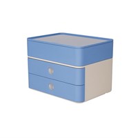 ALLISON kutija s 2 ladice  + kutija za pribor pastelno plava s bijelom