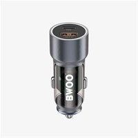 BWOO Auto punjač USB-A QC + USB-C PD, 43W