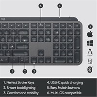 LOGITECH Bežična osvjetljena tipkovnica MX Keys S