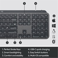LOGITECH Bežična osvjetljena tipkovnica MX Keys S BT