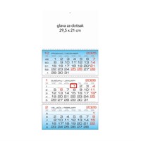 Kalendar zidni trodjelni