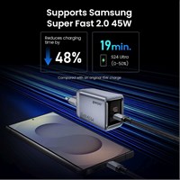 BWOO Kućni brzi 2 x PD USB-C GaN punjač 45W