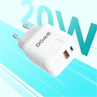 BWOO Kućni brzi QC USB-A i PD USB-C punjač 20W