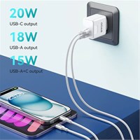 BWOO Kućni brzi QC USB-A i PD USB-C punjač 20W