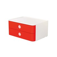Kutija s 2 ladice ALLISON crvena s bijelom
