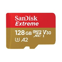 MicroSD Card s SD adapterom Extreme microSDXC 128 GB; 190MB/s A2 C10 V30 UHS-I