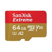 MicroSD Card s SD adapterom Extreme microSDXC 64 GB; 170MB/s A2 C10 V30 UHS-I