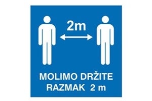 Oznaka MOLIMO DRŽATI RAZMAK 2m