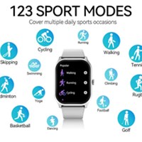 BWOO Pametni sat s fitness trackerom 2.01&quot; Touch Round Screen IP67