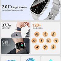 BWOO Pametni sat s fitness trackerom 2.01&quot; Touch Round Screen IP67