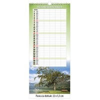 Zidni dugi obiteljski kalendar