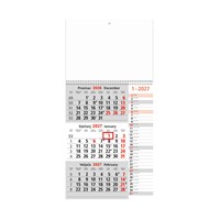Zidni trodjelni kalendar, memo